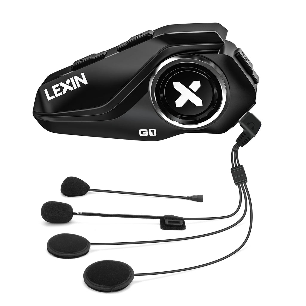 Lexin G1 Motorcycle Bluetooth Headsets for Helmet, Bluetooth 5.0, High Definition Speakers, Sound Quality Upgrade