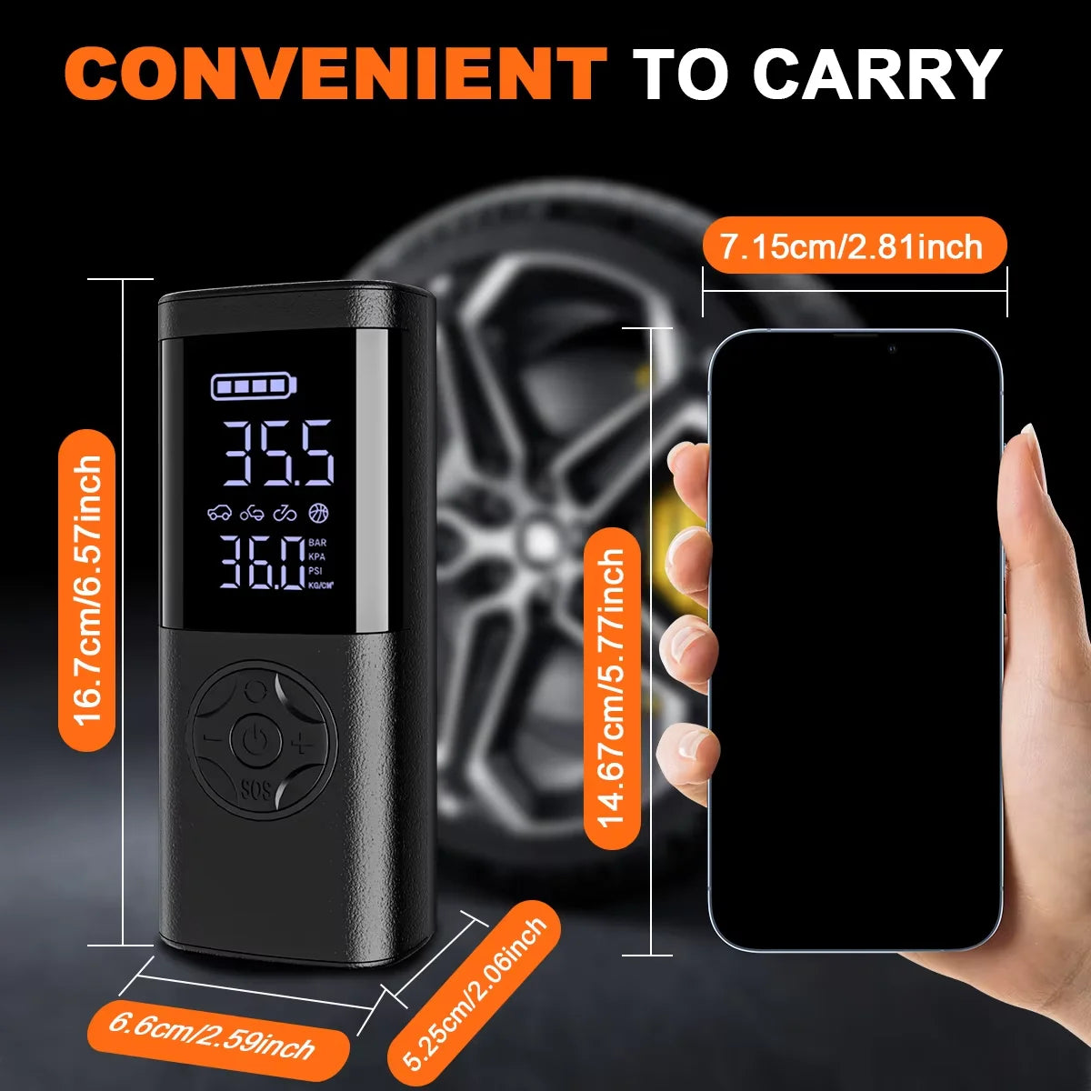 150PSI Wireless Car Tire Inflator Car Air Compressor Electric Tire Inflator Pump For Bicycle Motorcy Automotor Ball Inflator
