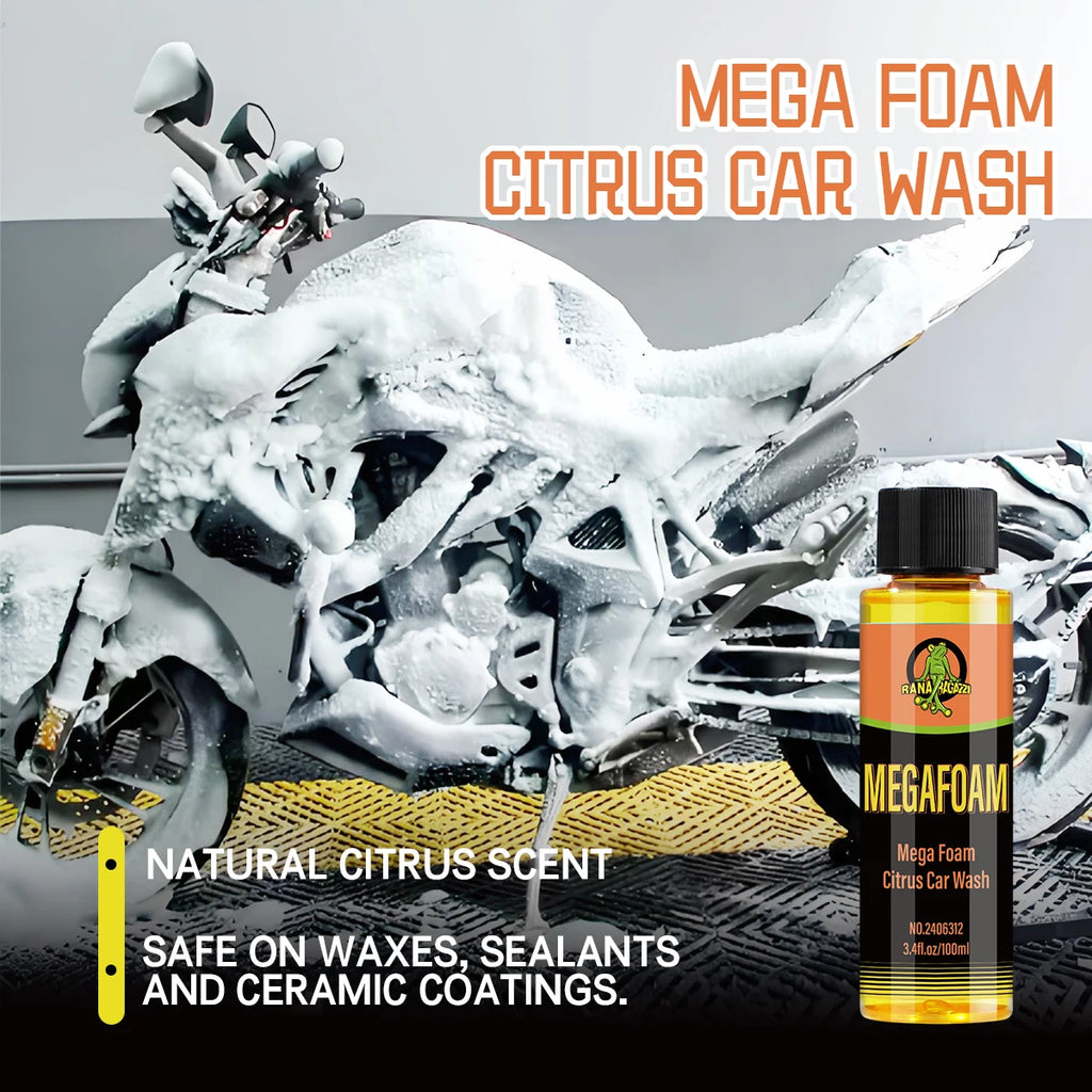 Motorcycle Wash Mega Foam Natural Citrus Scent Shampoo High Concentration  Wash Super Foam Cleaner Supplies MEGAFOAM RG312