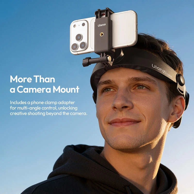 Ulanzi CM029 01 Head Strap Mount for Action Cameras Smartphones for DJI for Gopro Head Strap Mount for Cycling Hiking