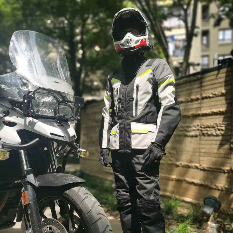 Large Size Cycling Suit, Rally Suit Four-season Warm Motorcycle Drop-proof Winter Waterproof Large Locomotive Travel Suit