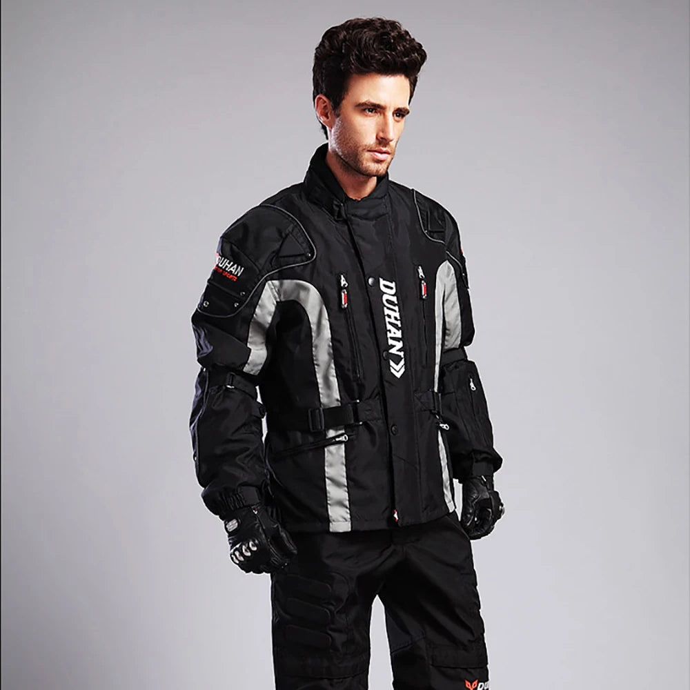 Men's Motorcycle Jacket Windproof Four Seasons Motocross Pants Motorbike Riding Clothing With Protective Gear Wear-Resistant