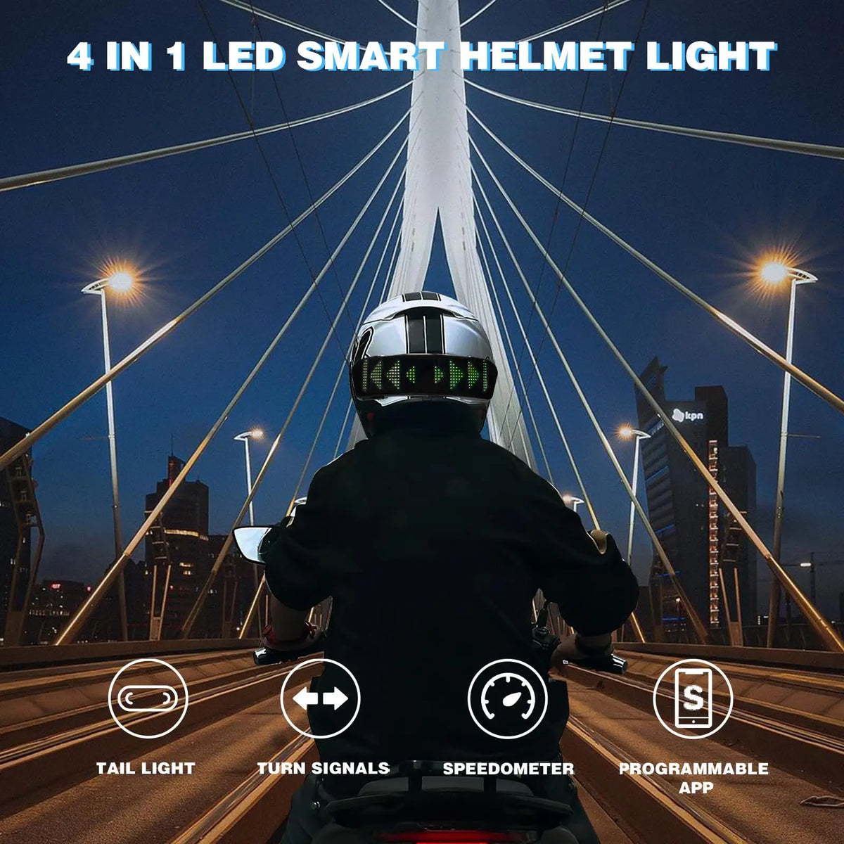 LED Helmet Display ,Motorcycle Helmet Tail Light Helmet Warning Light Moto Accessories