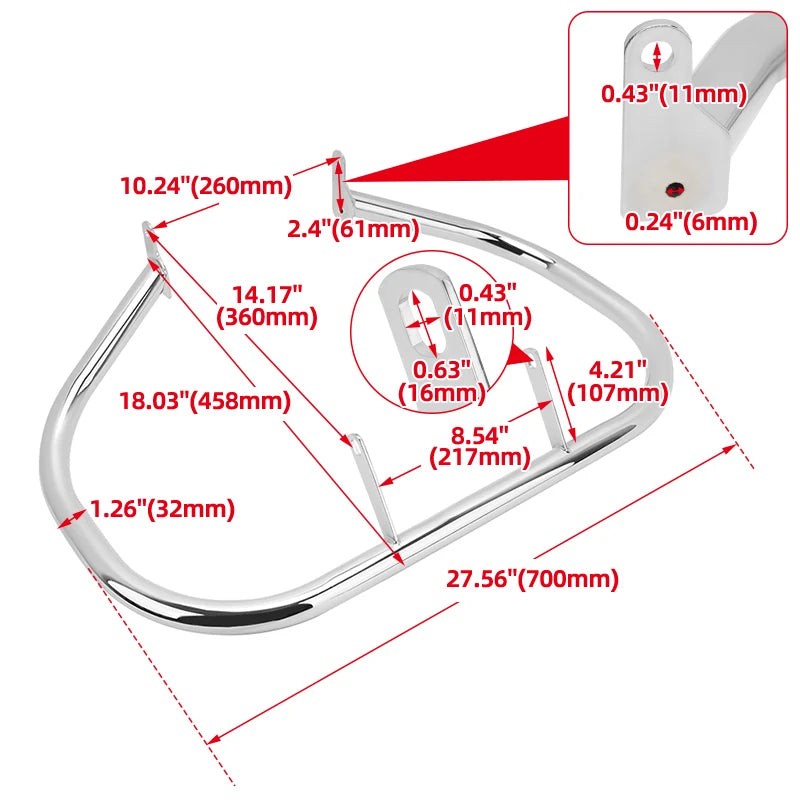 For SUZUKI VL800 2001-2011 Boulevard C50 2005-2011 M50 2005-2010 Chrome Motorcycle Front Highway Engine Guard Crash Bar