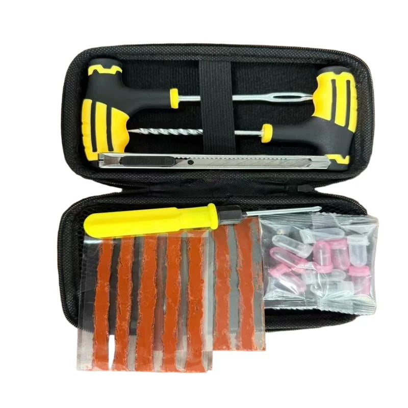 Heavy Duty Repair Accessories for Motorcycle Professional Car Tire Plug Kit- Vacuum Tyre Repair Screws Fast Repair Kit with Box