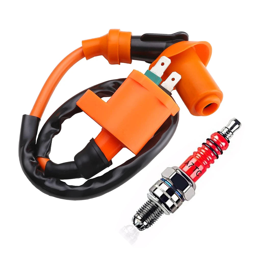 High Performance Racing Ignition Coil Electrode Spark Plug For GY6 50cc 150cc 125cc 150cc Chinese ATV Moped Scooter ATV Go Kart