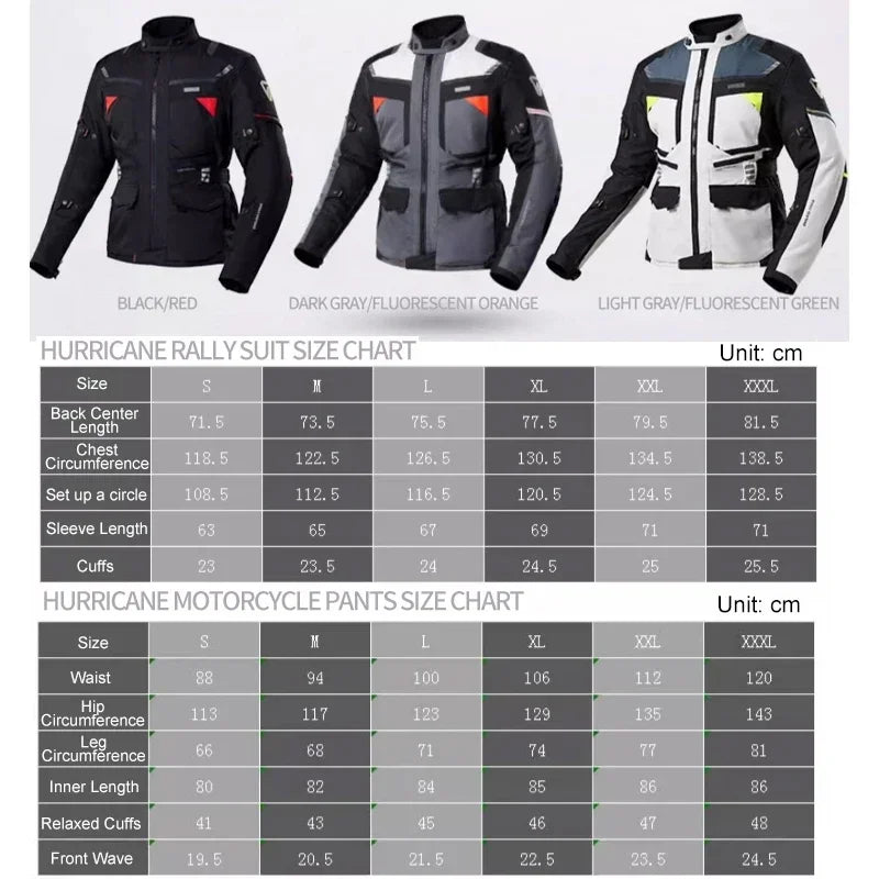 NERVE Motocross Riding Clothes Autumn Winter Warm Waterproof Motorcycle Jacket Pants Men CE Anti-fall Off Road Jacket Rally Suit