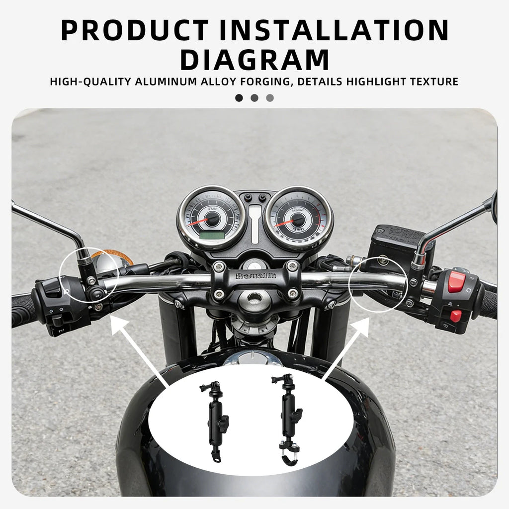Motorcycle Bicycle Sports Camera Phone Holder Handlebar Mirror Mount Bracket For GoPro/DjI/Insta 360 Action Cameras/Phones