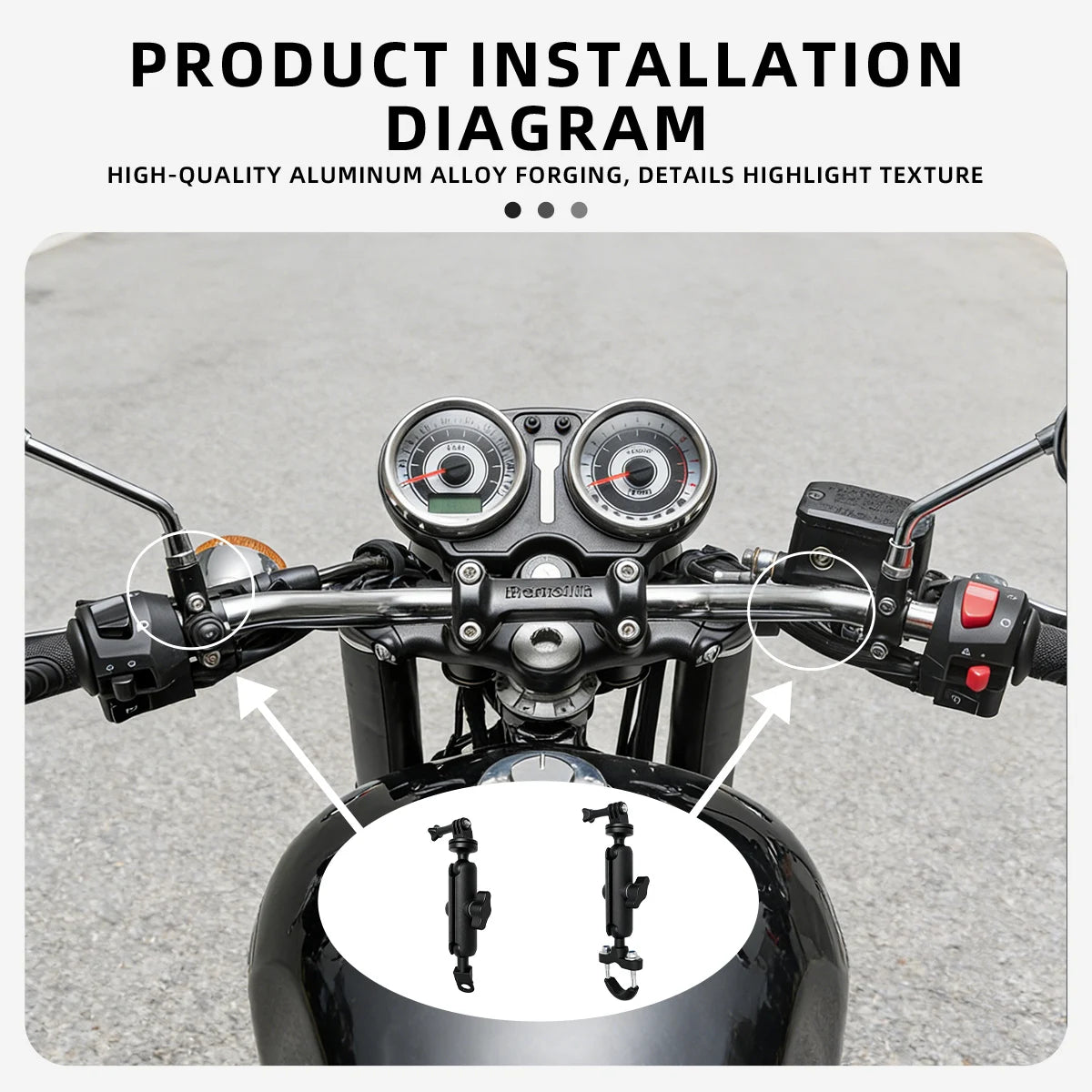 Motorcycle Bicycle Sports Camera Phone Holder Handlebar Mirror Mount Bracket For GoPro/DjI/Insta 360 Action Cameras/Phones