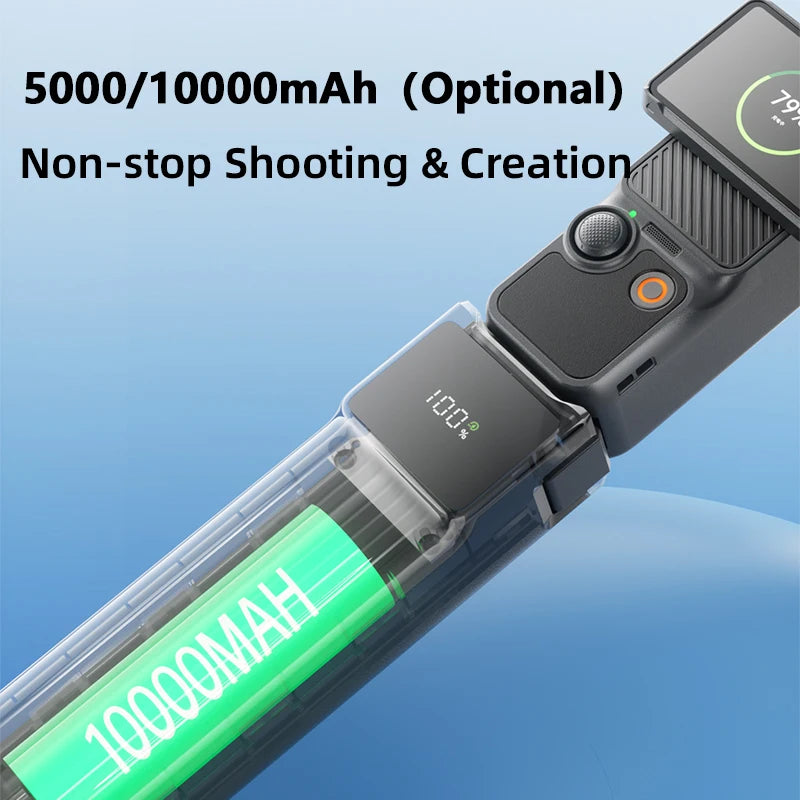 NOHON 5000/10000mAh High Capacity Battery Handle for DJI Osmo Pocket 3/4 22.5W PD Fast Charging Battery Portable Battery Handle
