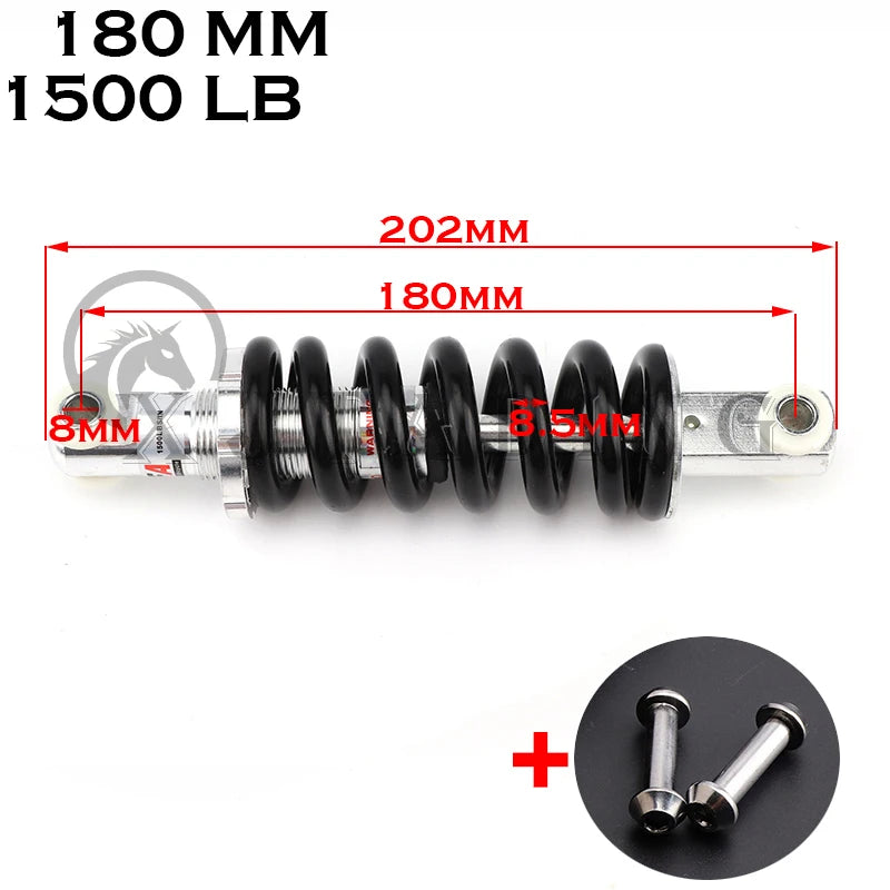 90/100/115/125/150/170/180/190/200/215MM Rear Suspension Shock For 47cc49CC Super Minimoto ATV Electric Scooter Mini Pocket Bike