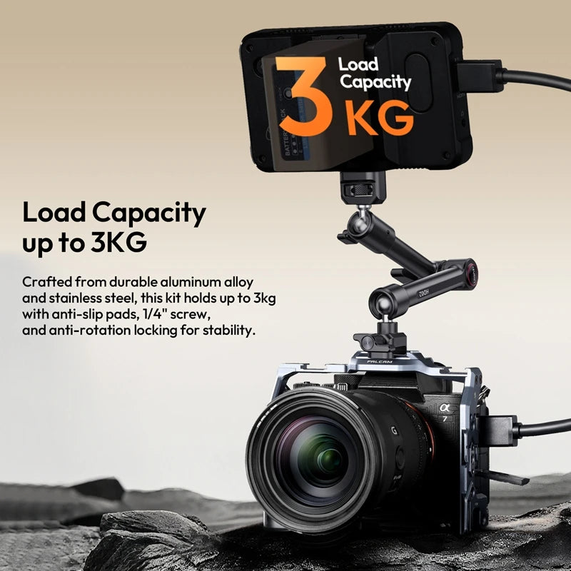 Ulanzi HD02 Quick Release Clamp Bracket Magic Arm Super Clamp with 360° Mini Ball Head 1/4 Screw Clip for SLR Camera Gopro Phone