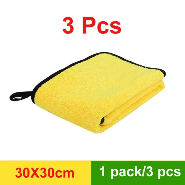 High-Density Coral Velvet Microfiber Towels for Motorcycle Car Wash Cleaning And Drying 3/5/10 Pieces Set