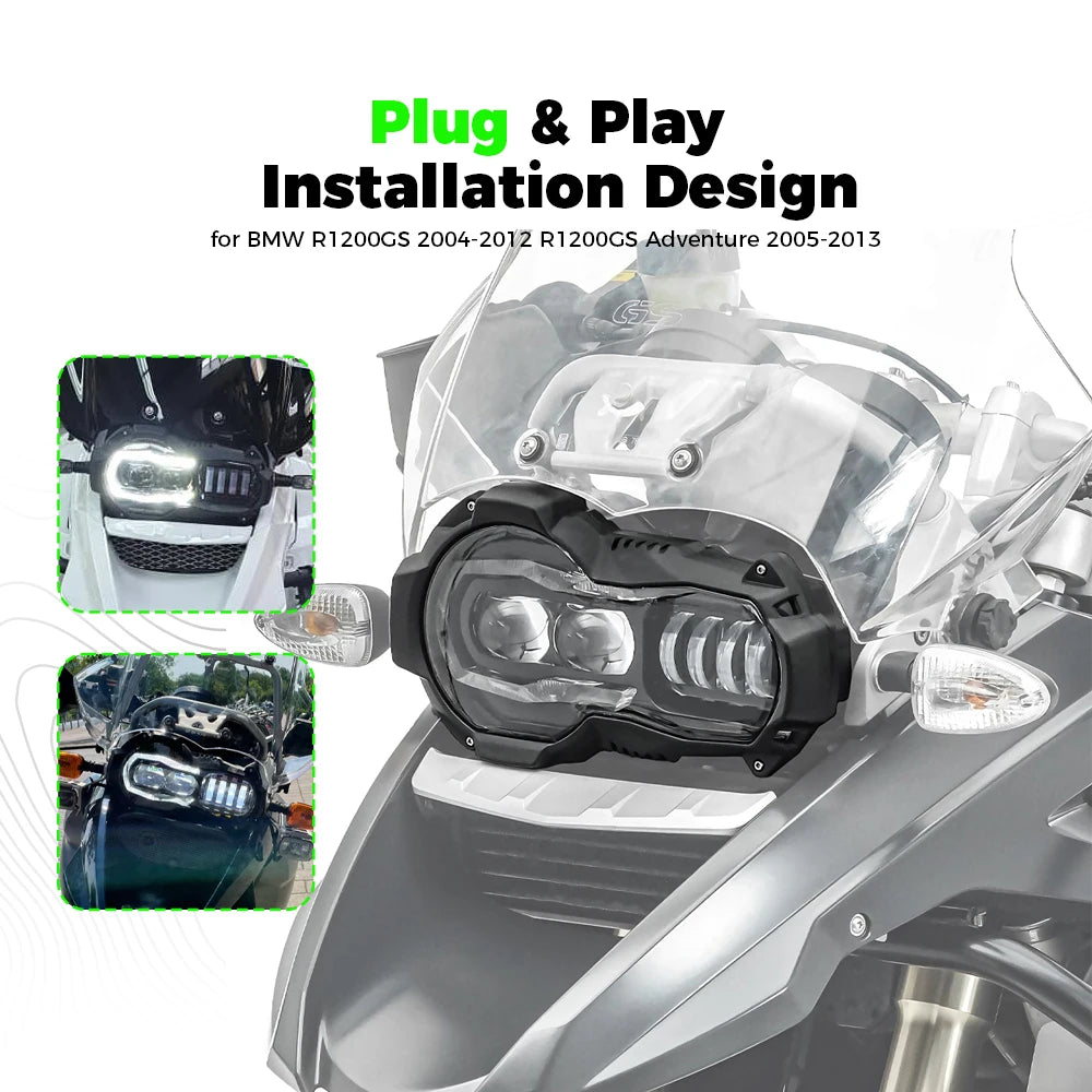 E9-Mark Motorcycle LED Headlight Assembly For BMW R1200GS 1200GSR R 1200 GS 2004-2012 R1200GS ADV 2005-2013 Front Head Lamp