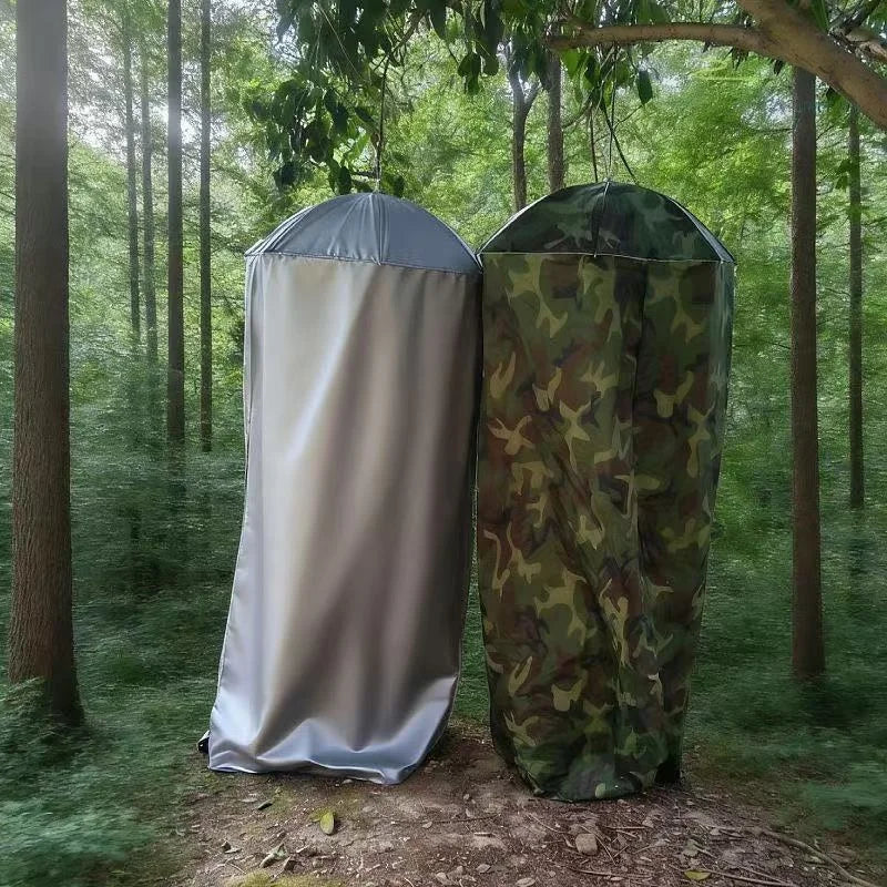 Quick Pop Up Shower Tent Camping Toilet Privacy Shelter Outdoor Changing Room Dome Instant Foldable Silver Coated Single Layer