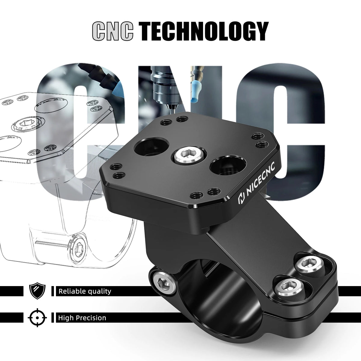 For BMW R1250GS GSA 2019-2023 R1300GS/Adventure 2024-2025 GPS Mount AMPS Pattern 32mm Handlebar Clamp R1200GS Adventure 2013-18