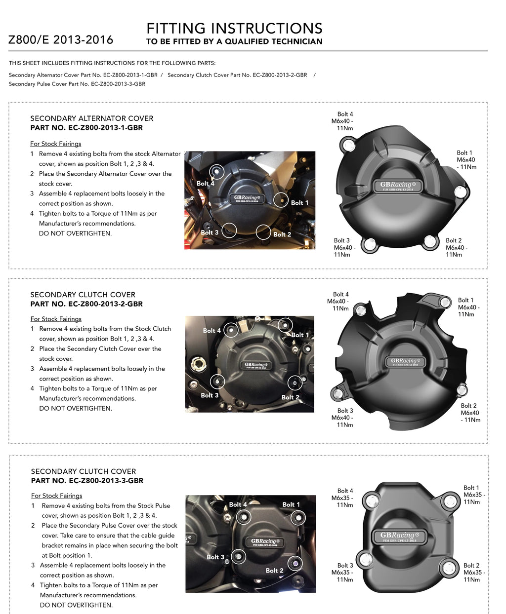 V2 motorcycles accessories Engine Protection Cover For Z800 Z800E (2013-2016) GBRacing Clutch Pulse Guard for Body & Frames