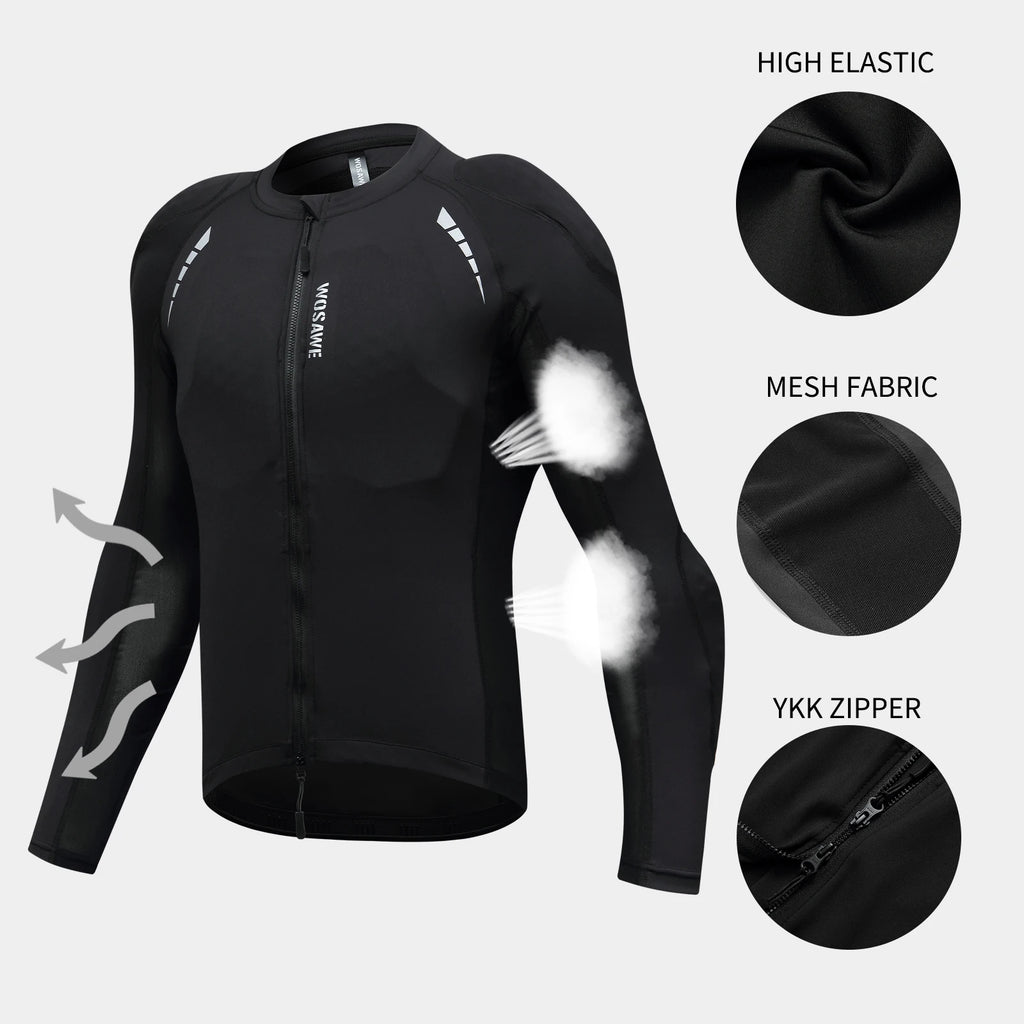 WOSAWE Men's Motorcycle Jacket Pant Set Summer Riding Breathable Jacket Elasticity Slim Fit Riding Jacket Quick Dry Clothing