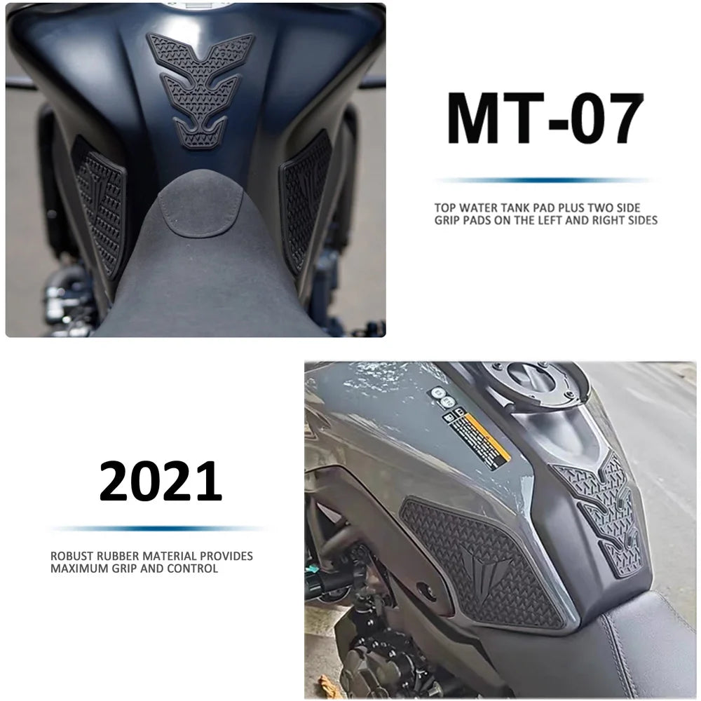 2021 2022 2023 FOR YAMAHA MT07 MT-07 MT 07 Motorcycle Accessories Non-slip Side Fuel Tank Stickers Waterproof Pad Rubber Sticker