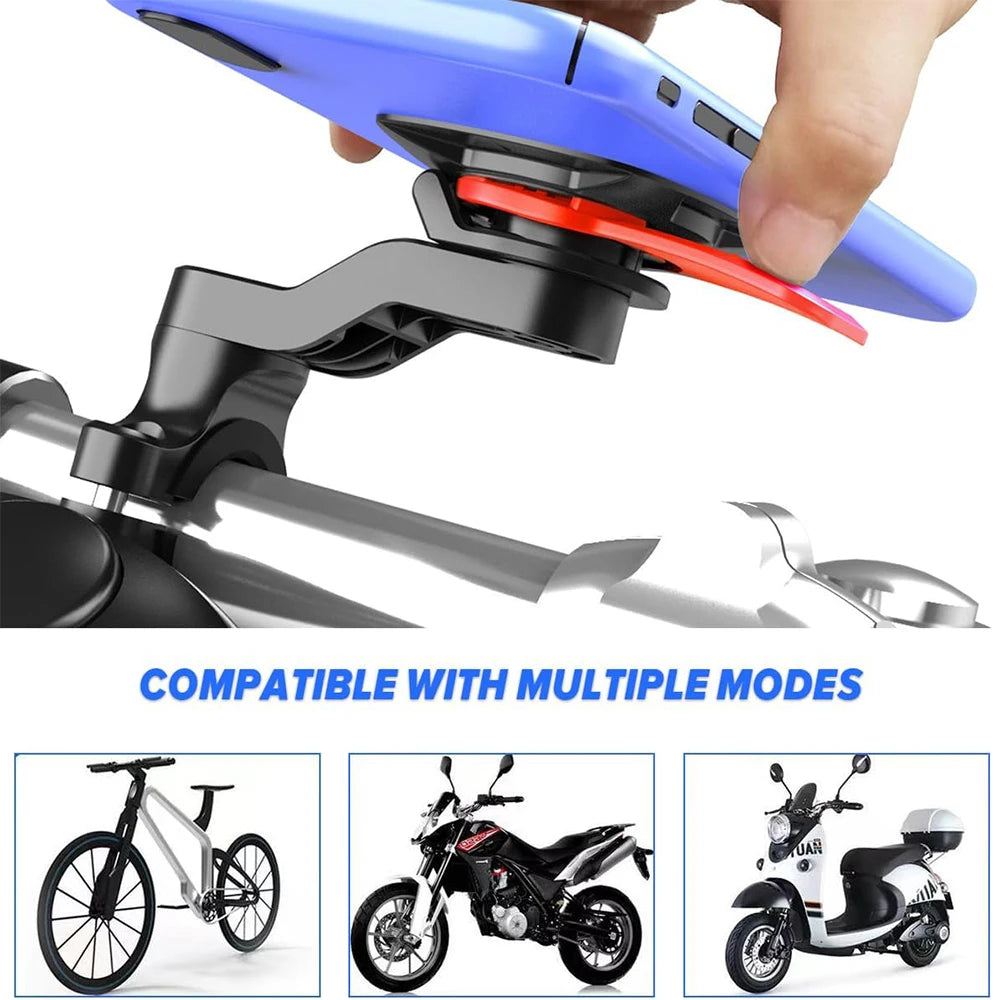 Motorcycle Phone Mount, Anti-Shake Bike Cell Phone Holder with Vibration Dampener, Quick Release Attach/Detach