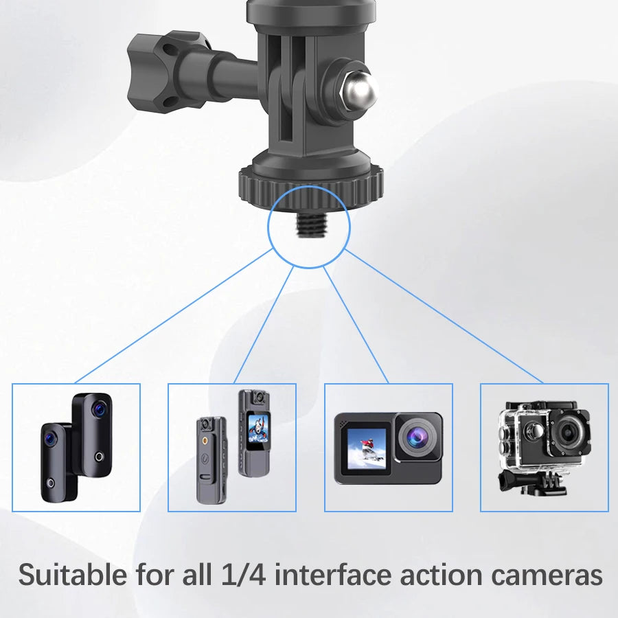 Camera Clamp Mount Bike Motorcycle Handlebar Holder, Pipes of any shape can all be installed 360 Ball Join for GoPro  DJI
