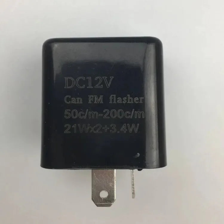 Motorcycle LED Flasher Relay 12V Speed Adjustable 2 Pin LED Electronic Flasher Relay for Motorcycle Turn Signal Direct Replaceme