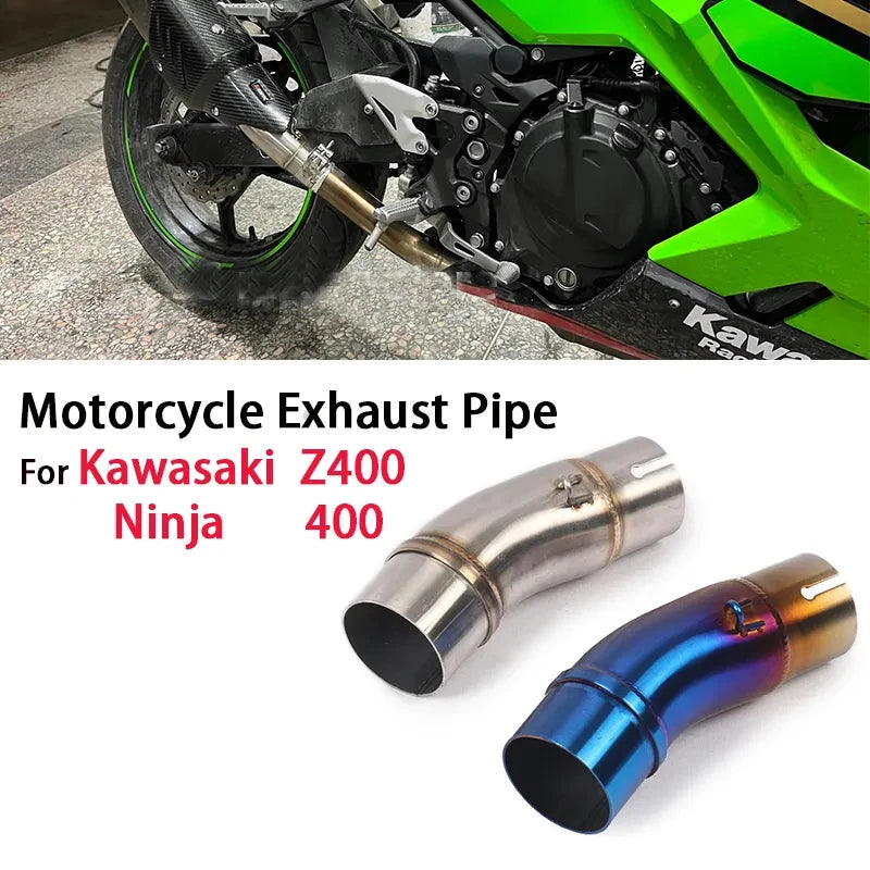 51mm Motorcycle Exhaust Pipe Middle Link Tubo de Escape Muffler System  For Kawasaki Ninja 400 Z400 Z250 2017-2021