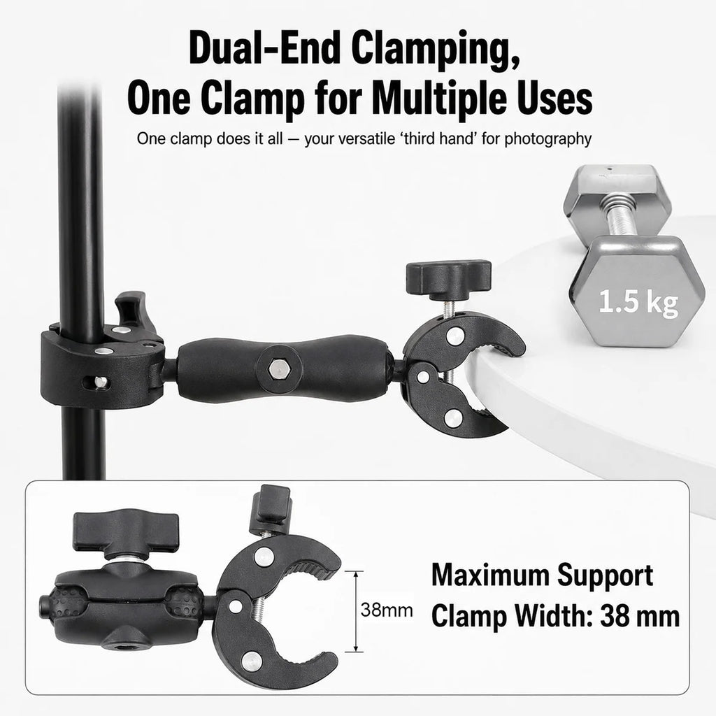Dual‑Head Super Clamp Motorcycle Mount Selfie Stick Kit for Insta360 X5 X4 X3 X2 GoPro DJI Action Sports Camera Riding Bracket