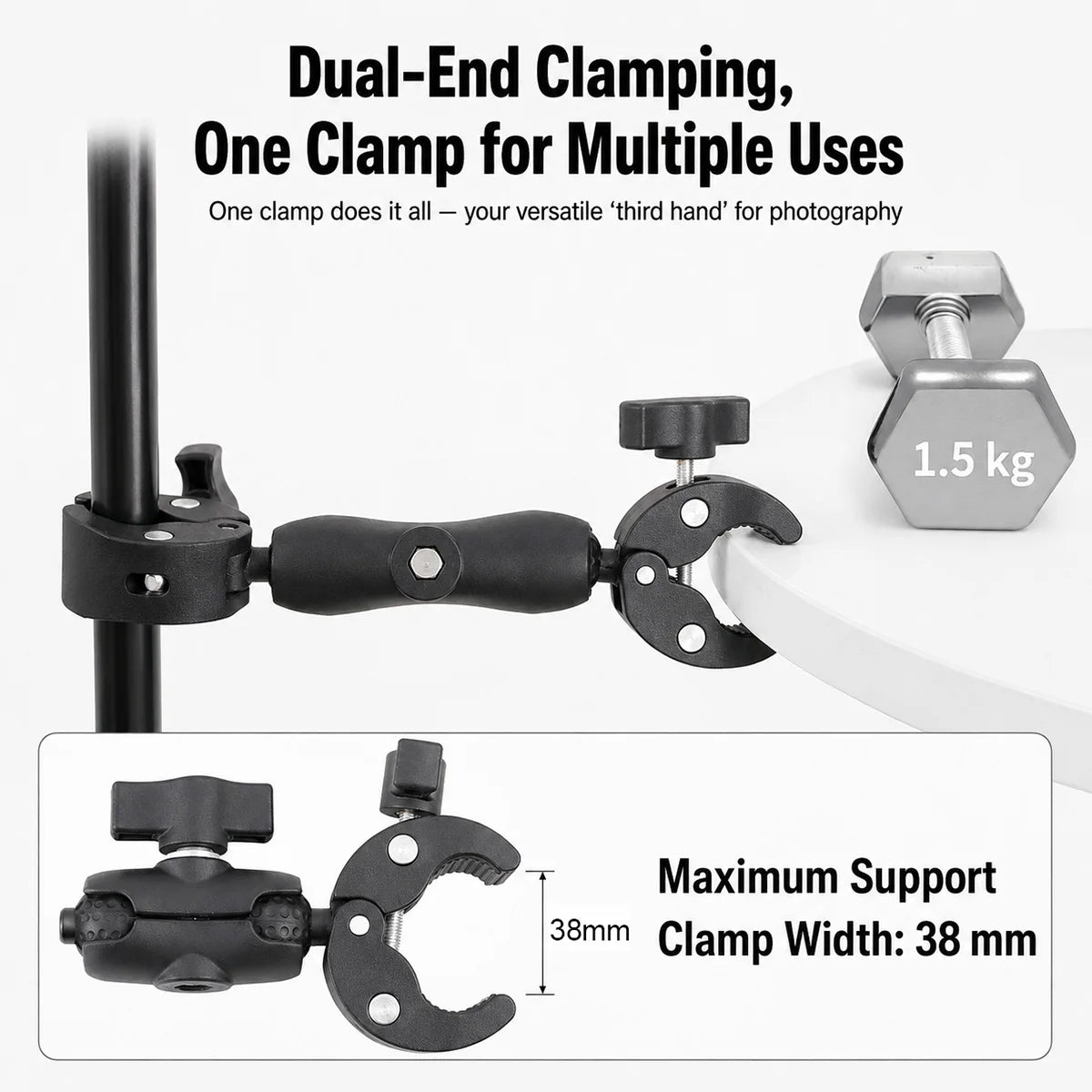 Dual‑Head Super Clamp Motorcycle Mount Selfie Stick Kit for Insta360 X5 X4 X3 X2 GoPro DJI Action Sports Camera Riding Bracket