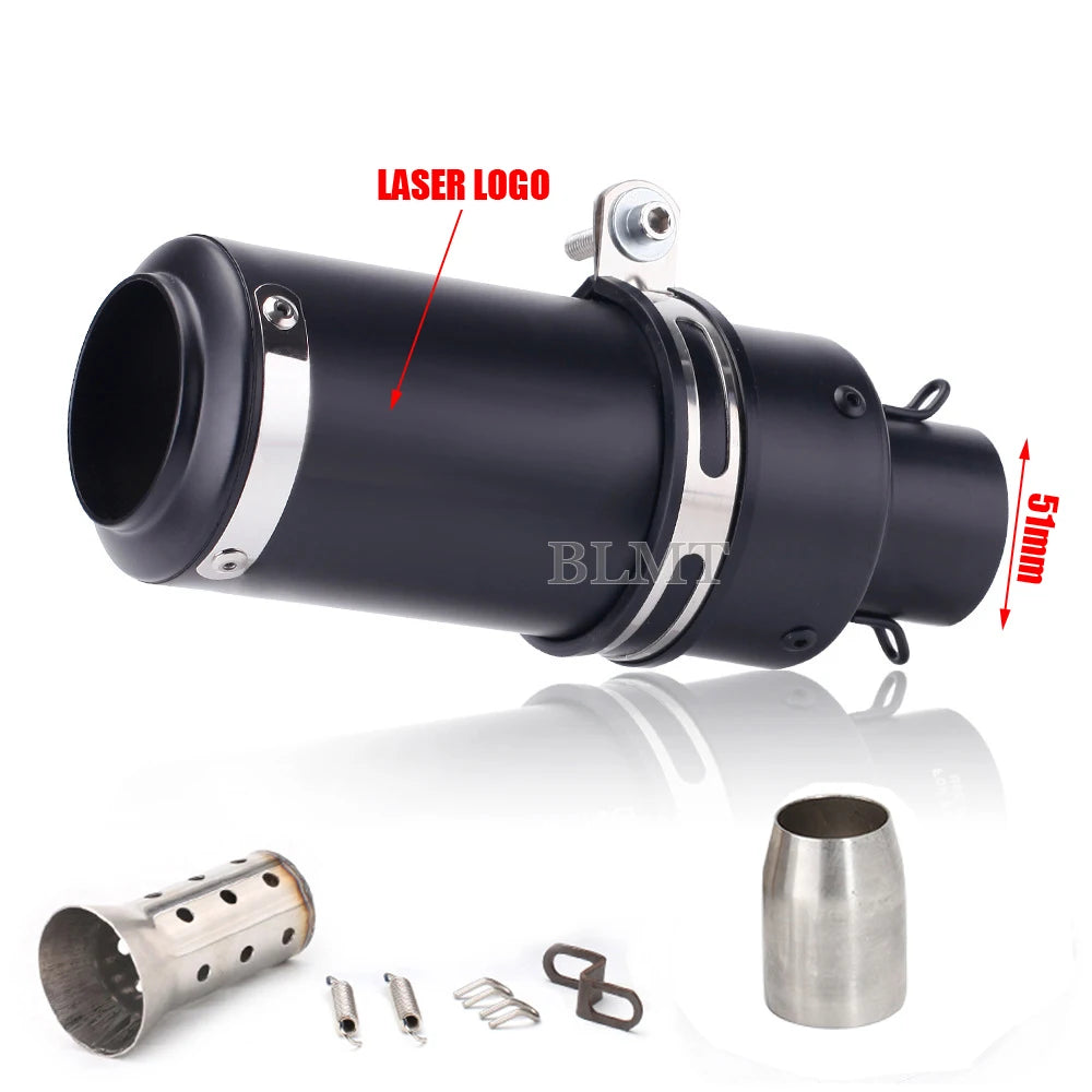 Universal 51/60mm motorcycle sc exhaust inox muffler carbon fiber exhaust with DB Killer for z900 R3 R25 MT07 MT09 R1 Z400 Z650