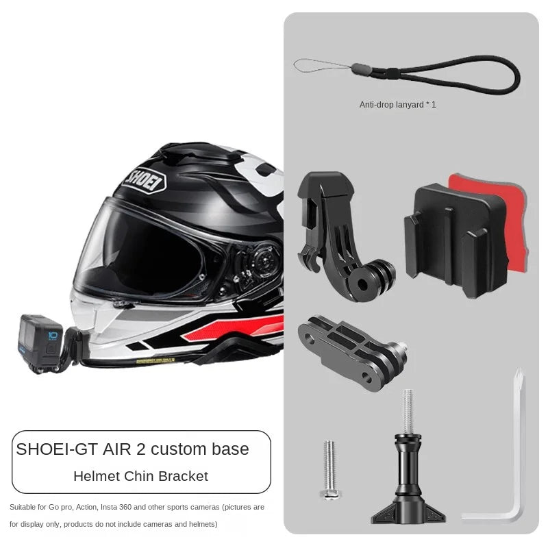 Premium Customized Motorcycle Helmet Aluminium Chin Action Camera Mounts for GoPro accessories for Shoei x14/z7/z8/air2/glamster