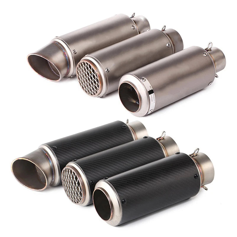 Universal 51/60mm motorcycle exhaust inox muffler carbon fiber exhaust with DB Killer for z900 R3 R25 MT07 MT09 R1 Z400 Z650