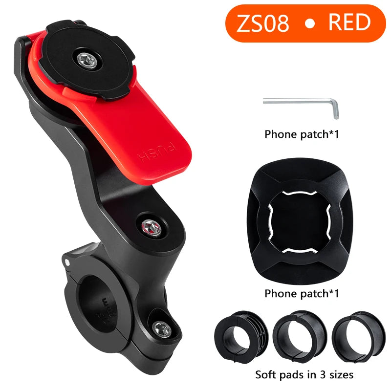 Universal Phone Holder with Shock Absorber Suitable for Bicycle and Motorcycles Compatible for IPhone Android Samsung Phones.