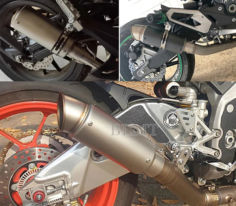Universal 51/60mm motorcycle sc exhaust inox muffler carbon fiber exhaust with DB Killer for z900 R3 R25 MT07 MT09 R1 Z400 Z650