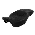 Motorcycle Driver Passenger Seat PU Leather Two-Up Low Profile For Harley Touring CVO Street Glide Road King Special 2009-2022