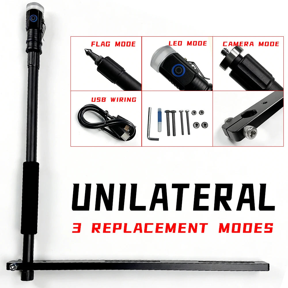 Thickened Aluminum Alloy Telescopic Flagpole for Motorcycle Travel Car Riding - Lengthened Durable Equipment