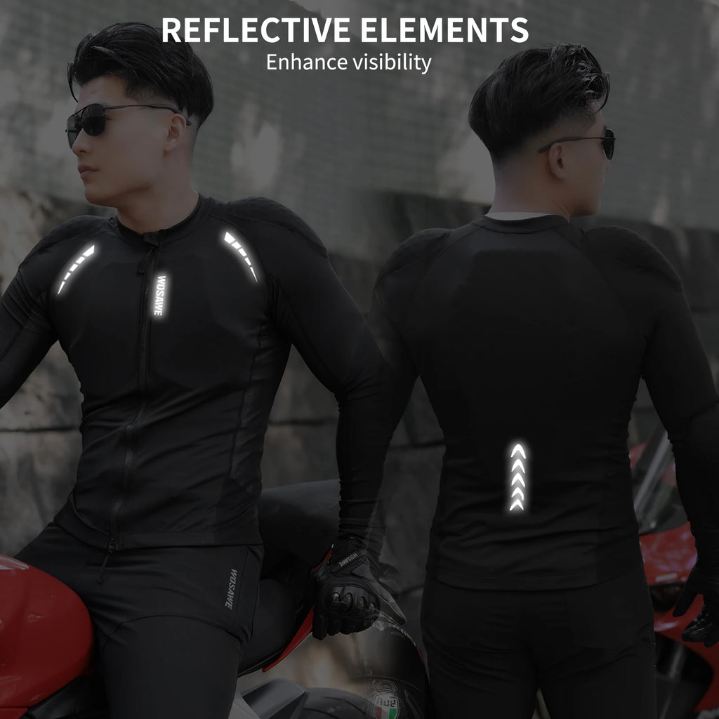 WOSAWE Men's Motorcycle Jacket Pant Set Summer Riding Breathable Jacket Elasticity Slim Fit Riding Jacket Quick Dry Clothing
