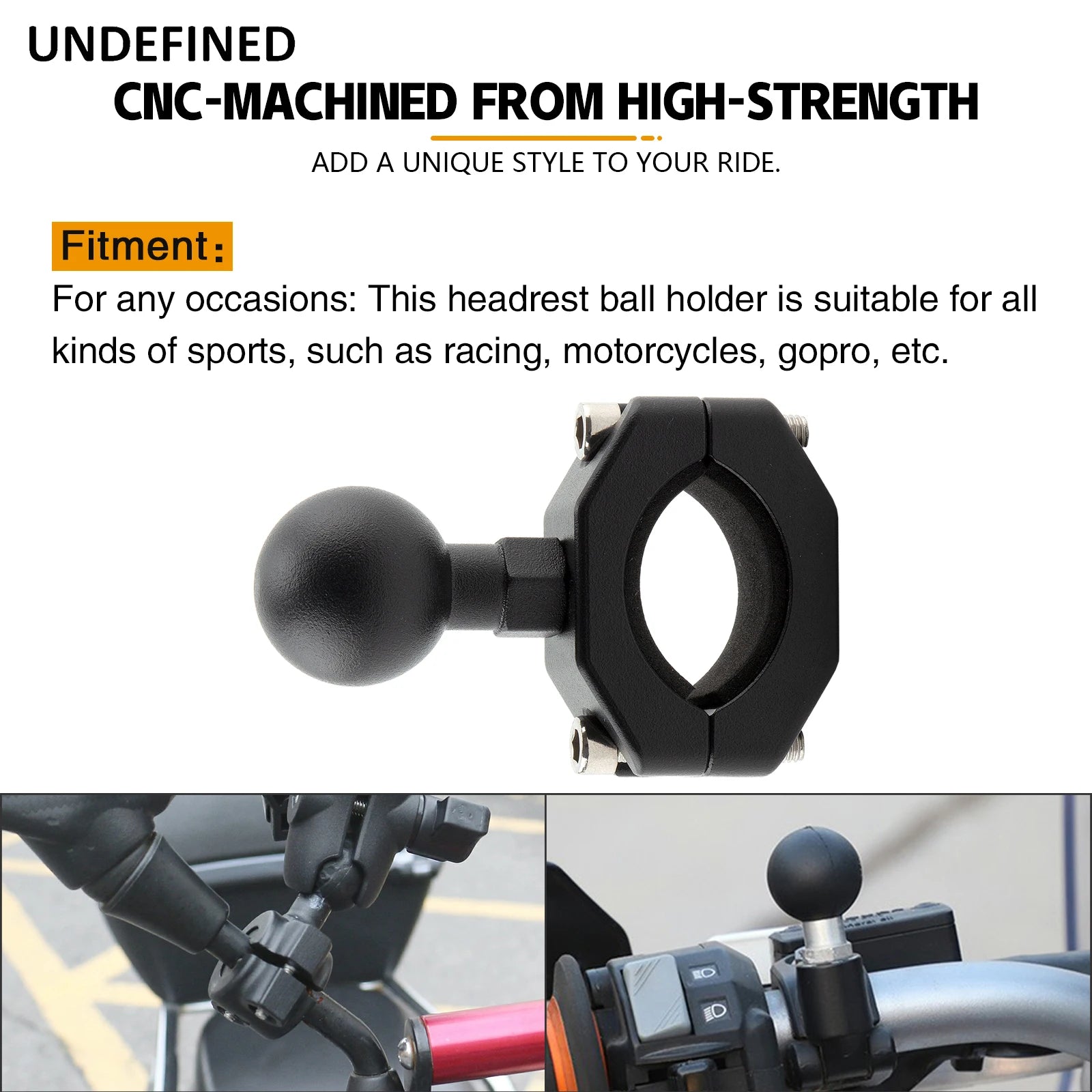 Ball Head Adapter Mount Base Motorcycle Handlebar Rearview Mirror Bracket for DJI GoPro Insta360 Action Camera Accessory