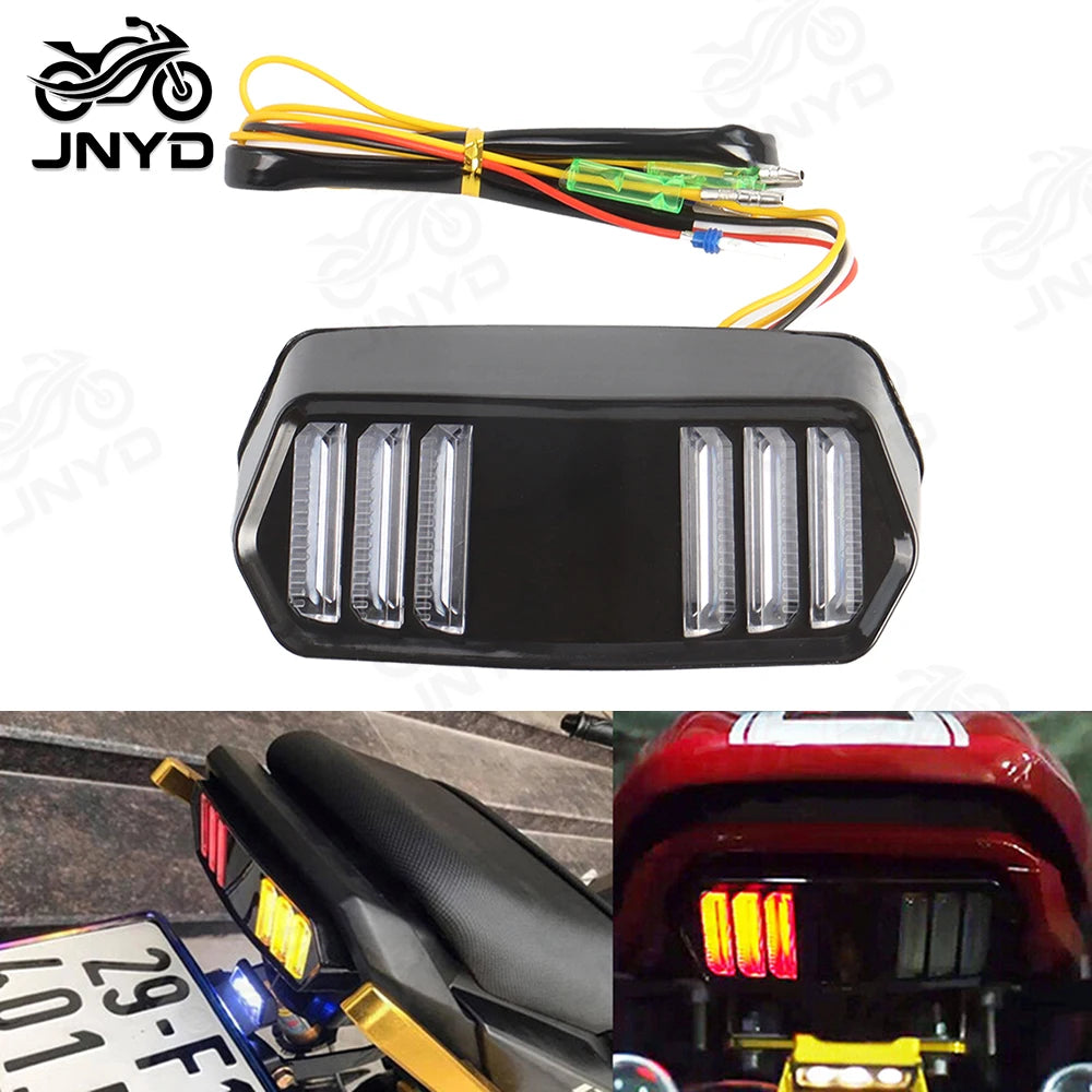 JNYD Turn Signal Lights Motorcycle Taillights Indicator LED Rear Brake Stop Tail Lamp For Honda MSX125 CBR650F CTX700 CTX700N