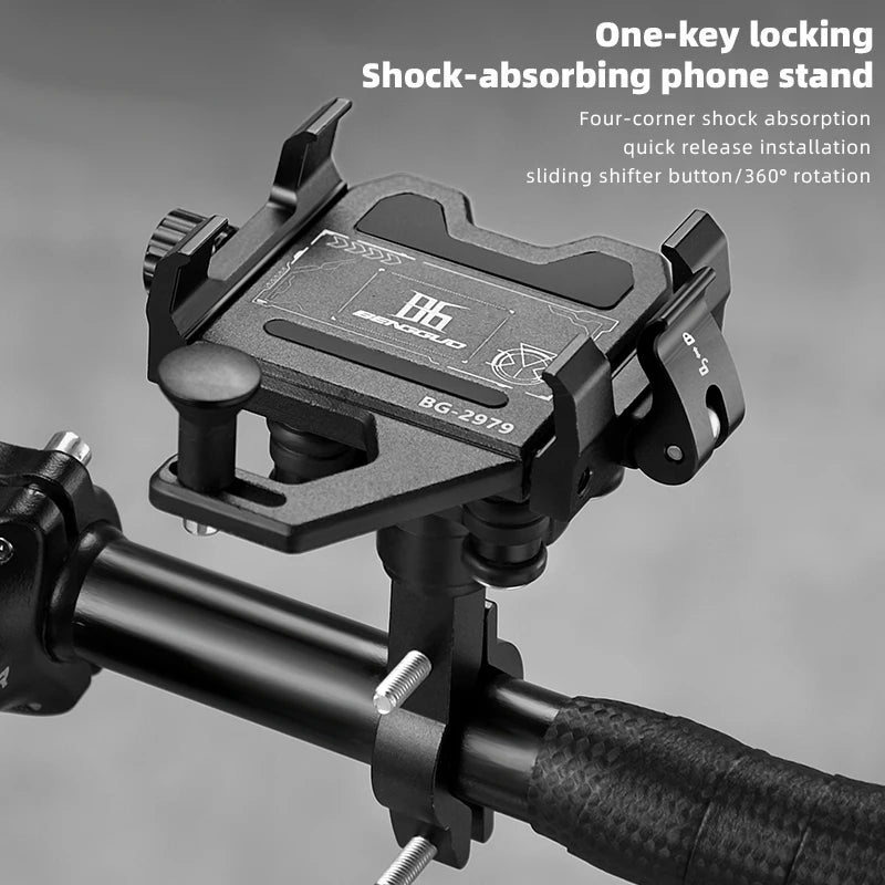 Quick Mount Secure Lock Bicycle Handlebar Phone Mount Metal Motorcycle Scooter MTB Bike Handlebar Phone Holder GPS Brackets