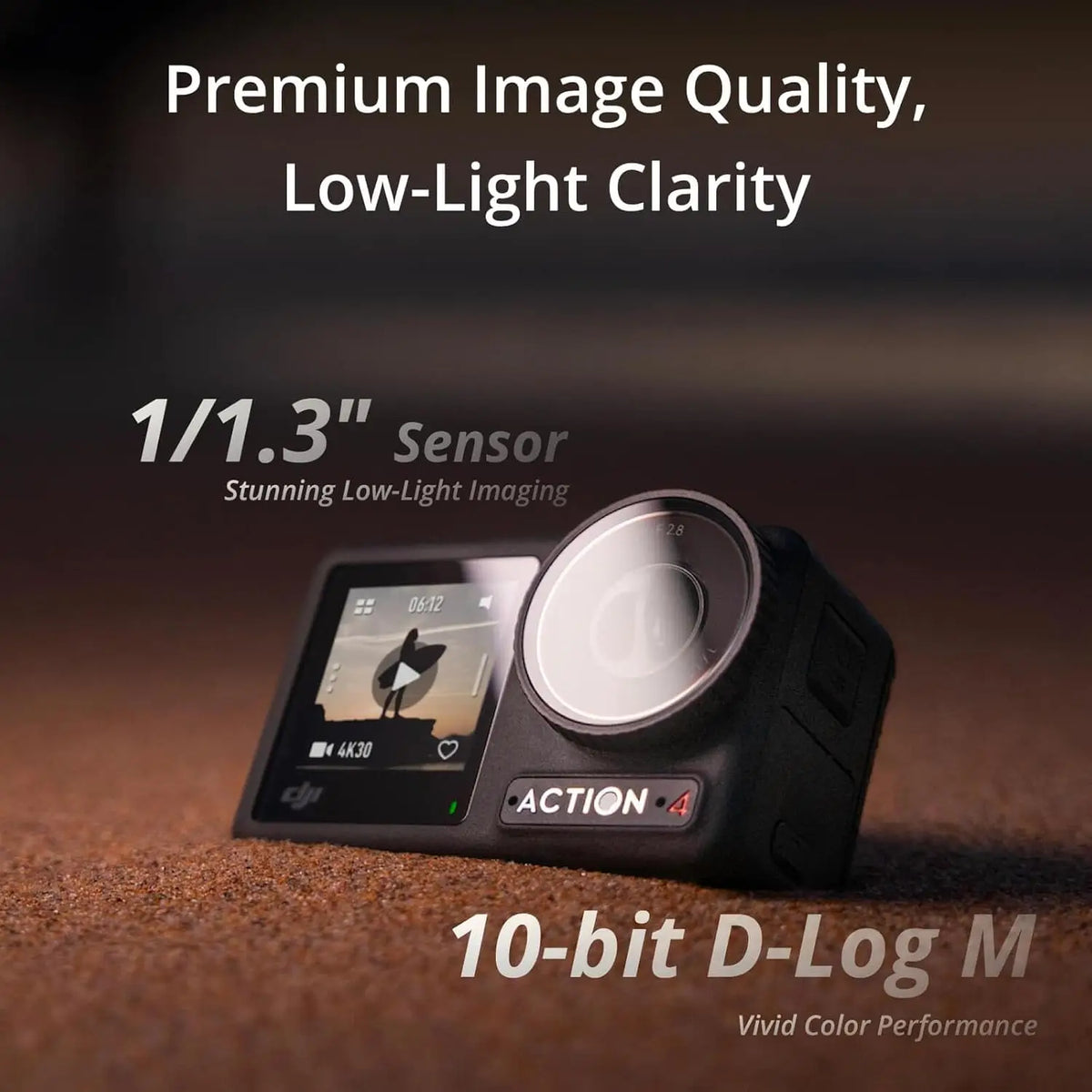 Open Box-DJI Osmo Action 4 Standard Combo Waterproof Action Camera 1/1.3" Sensor 4K/120fps Video Low-Light Imaging 10-bit D-Log M Vlogging Camera