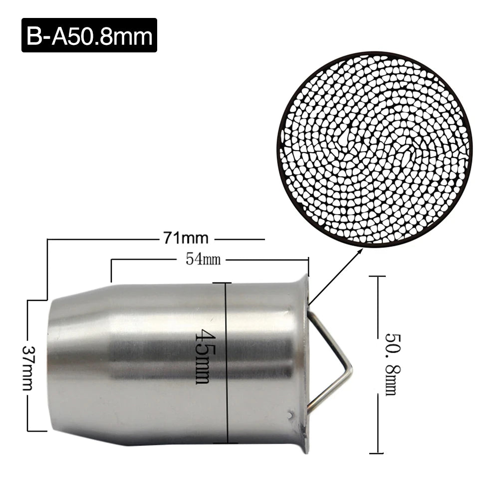 Alconstar- 51mm/60mm Inlet Motorcycle Exhaust Muffler Catalyst DB Killer Moveable DB Killer Silencer Noise Sound Eliminator Race