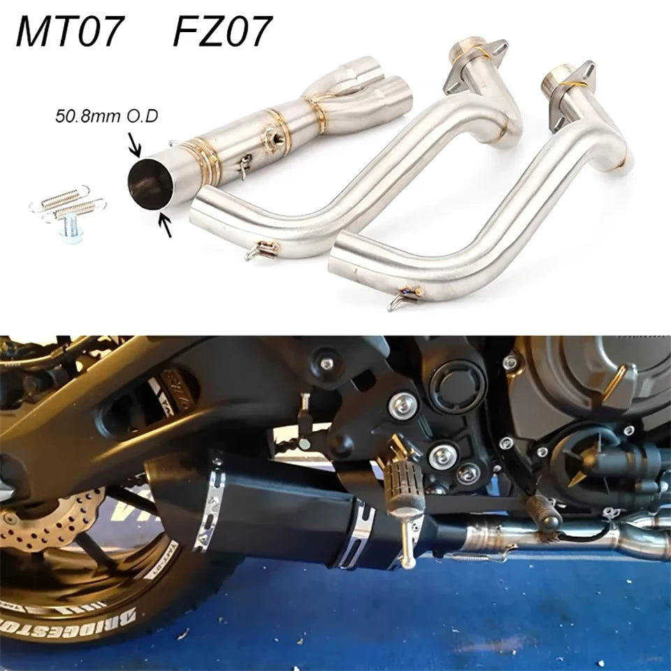 For Yamaha MT-07 FZ-07 MT07 FZ07 XSR700 2014-2023 Motorcycle Exhaust Front Pipe Muffler System Escape