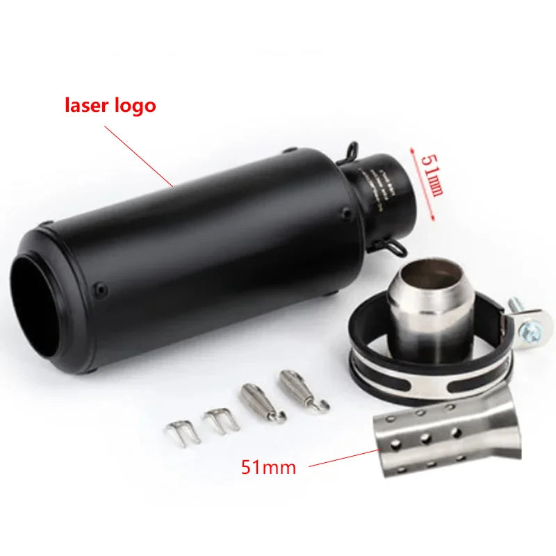 Universal 51/60mm motorcycle exhaust inox muffler carbon fiber exhaust with DB Killer for z900 R3 R25 MT07 MT09 R1 Z400 Z650