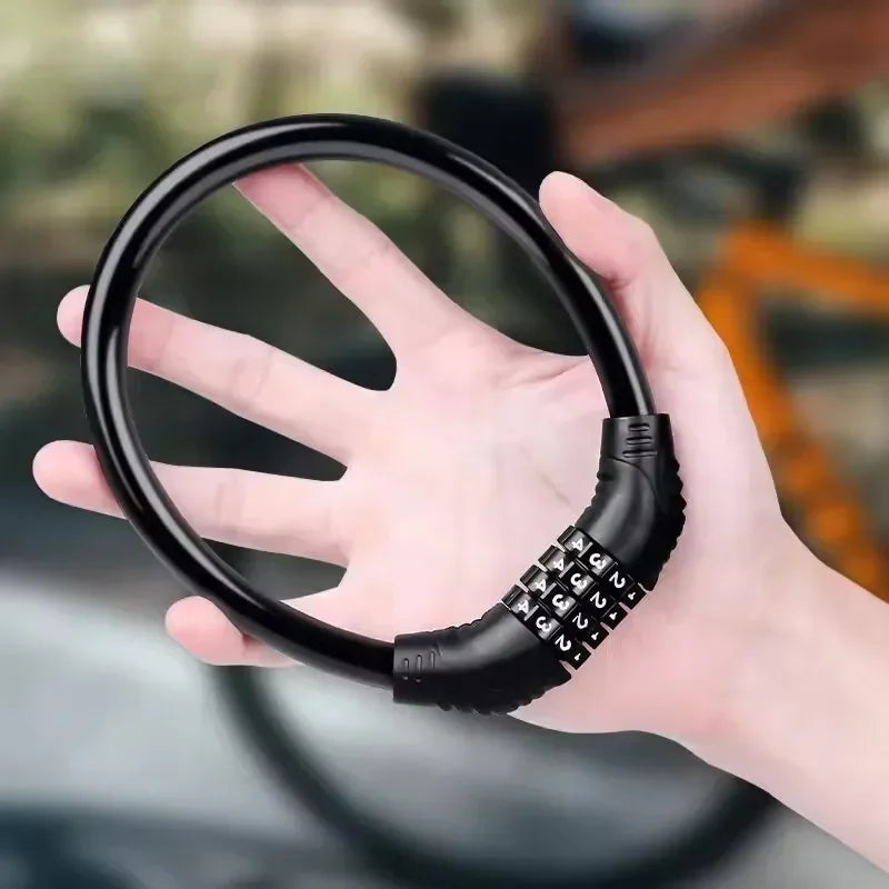 Reinforced Motorcycle 4-digit Code Anti-theft Lock Reinforced Mountain Bike Road Bike Security Lock Portable Accessories