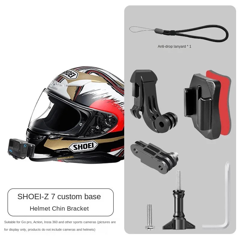 Premium Customized Motorcycle Helmet Aluminium Chin Action Camera Mounts for GoPro accessories for Shoei x14/z7/z8/air2/glamster
