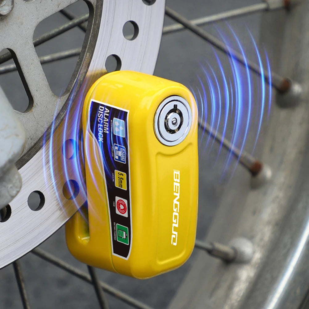 Motorcycle Alarm Lock Wheel Disc Brake Lock with Key Motorbike Scooter Waterproof Anti-theft Aluminum Alloy Security Brakelock