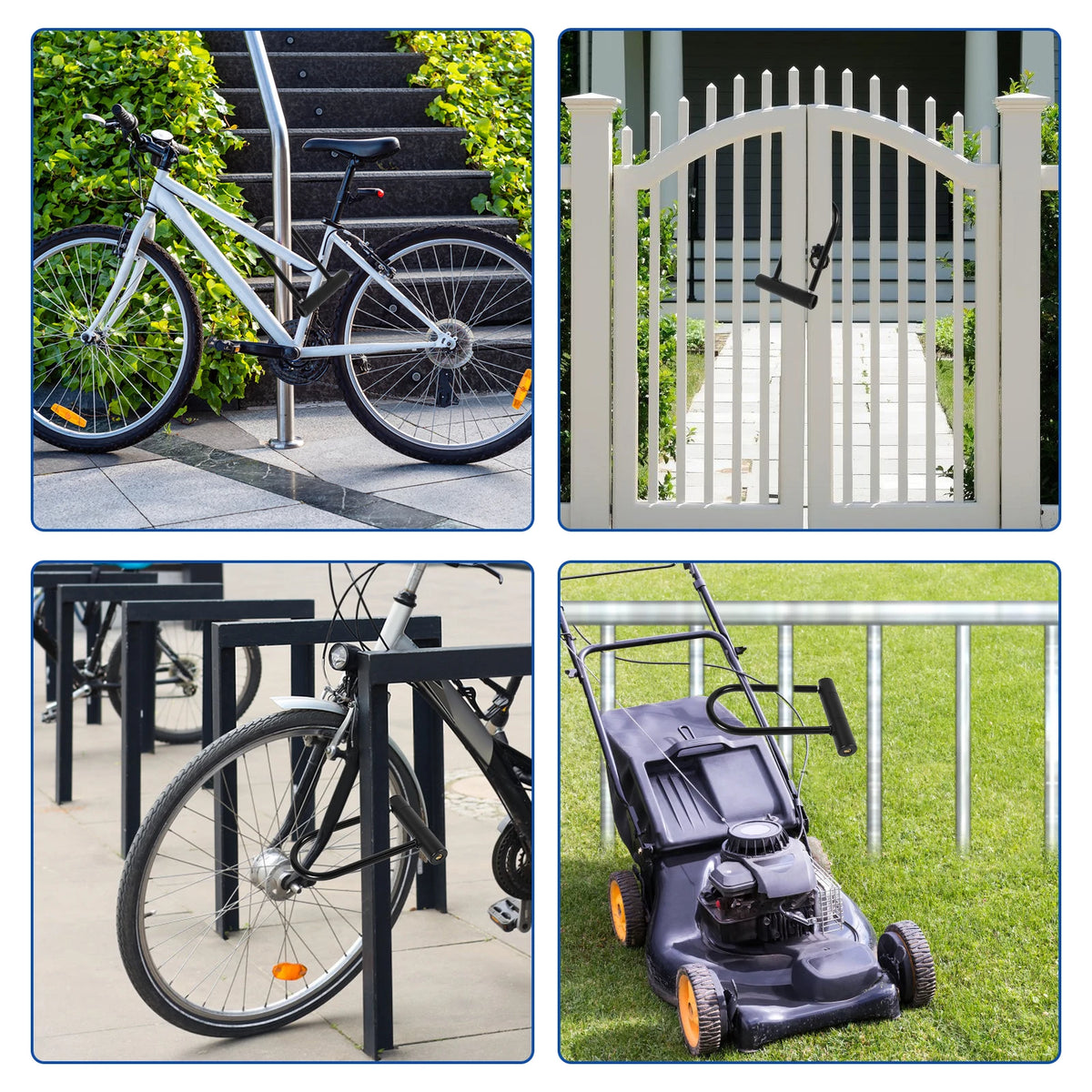 1/2/4Pcs Bike Lock with Key Standard Size U-Lock for Bicycles and Other Outdoor Equipment Anti-Theft Lock for Cycling Motorcycle