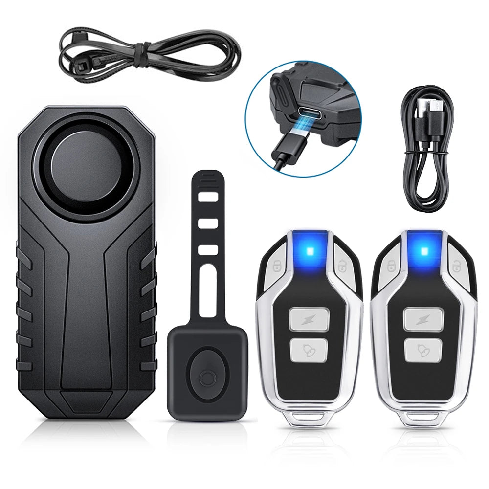 Wireless Motorcycle Bike Vibration Alarm IP55 Waterproof Bicycle Alarm Remote Control Anti-theft Motobike Detector Alarm System