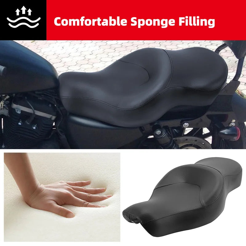 Motorcycle Two UP Driver Front Rear Passenger Seat PU Leather For Harley Sportster XL883 XL1200 Iron XL 883 1200 48 2004-2015
